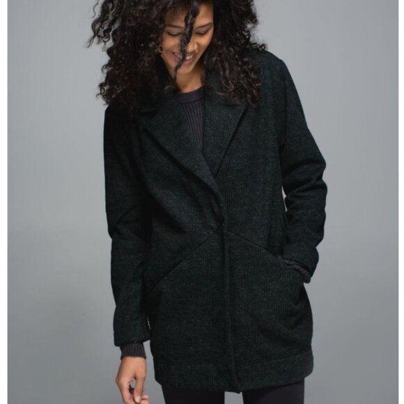 Lululemon Cozy Car Coat Deep Jungle / Black - Picture 1 of 2